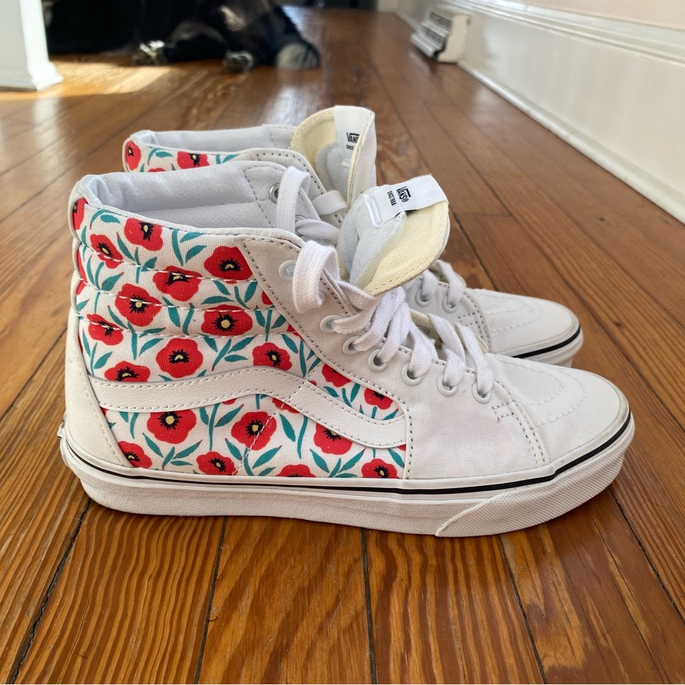Flowered High top Vans